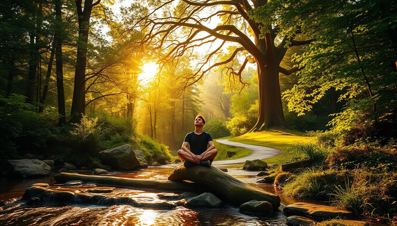 nature therapy, outdoor healing, mental wellness, forest bathing