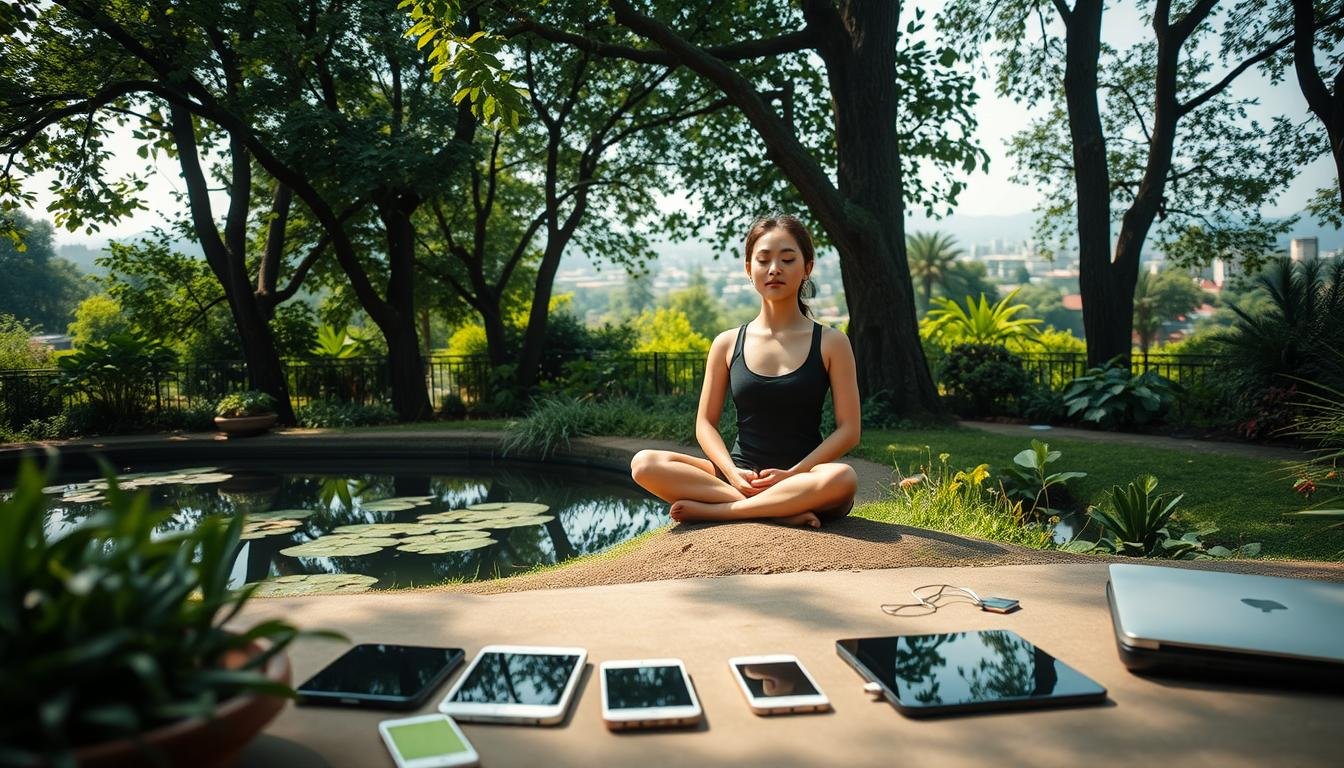 digital detox benefits, reduce screen stress, forest bathing mental health,