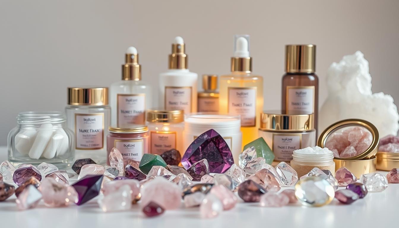 crystal skincare benefits, gemstone infused beauty, beauty trend crystals