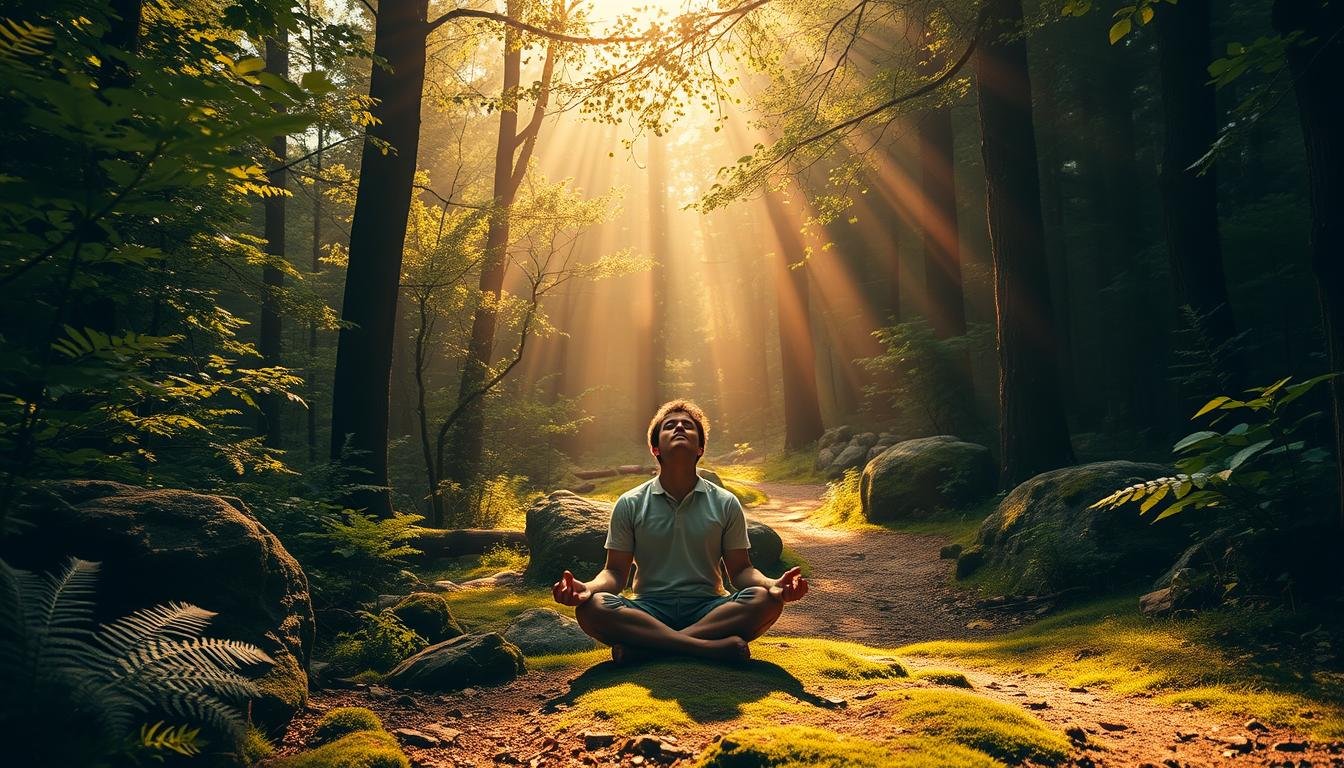 forest bathing benefits, nature therapy skincare, mental wellness nature